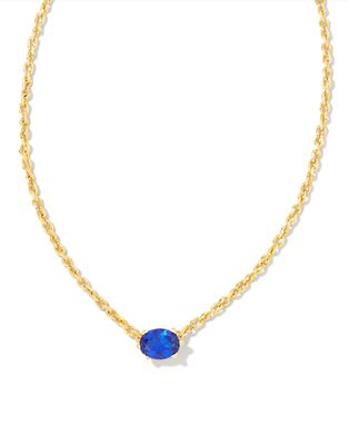 The Cailin Gold Pendant in Blue Crystal