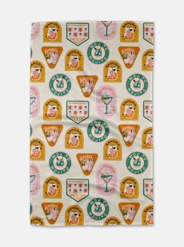 Cocktail Scout Badges Tea Towel