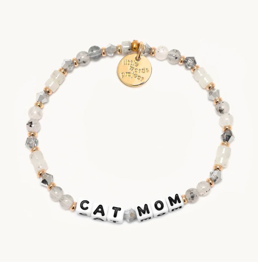 Cat Mom Purr White | Little Words Bracelet