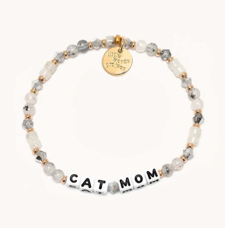 Cat Mom Purr White | Little Words Bracelet