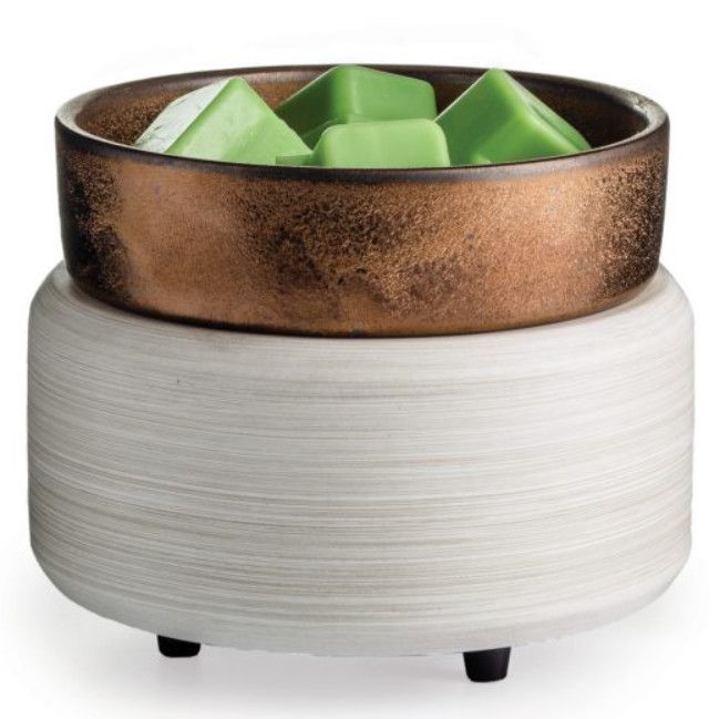 2-in-1 Classic Candle Warmer White Washed Bronze
