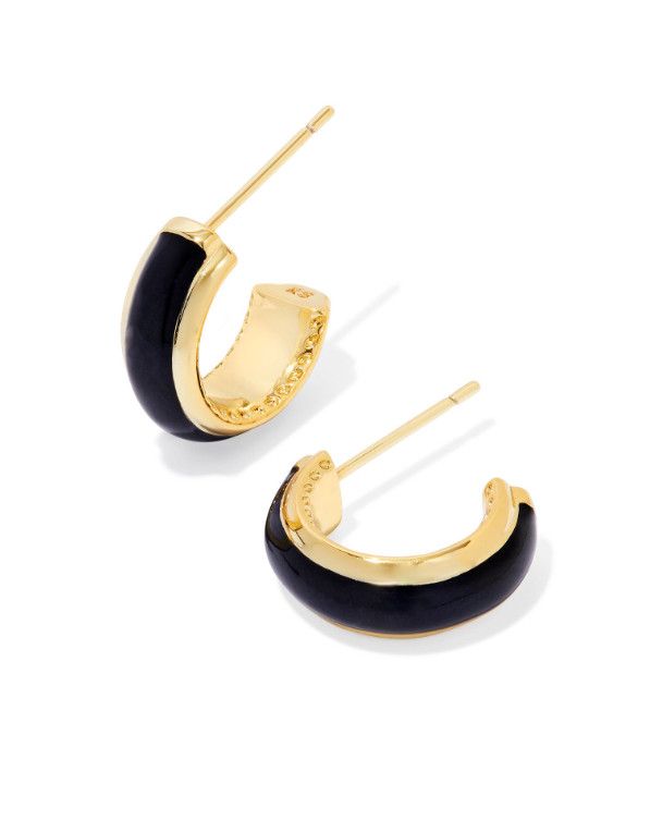 The Ainsley Huggie Gold Black Enamel
