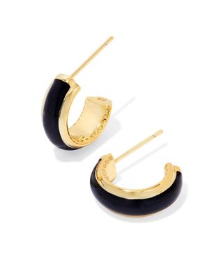 The Ainsley Huggie Gold Black Enamel