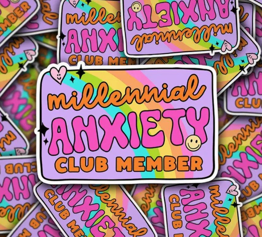 Millennial Anxiety Club Vinyl Sticker