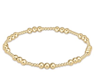 Classic Joy Pattern Bead Bracelet Gold
