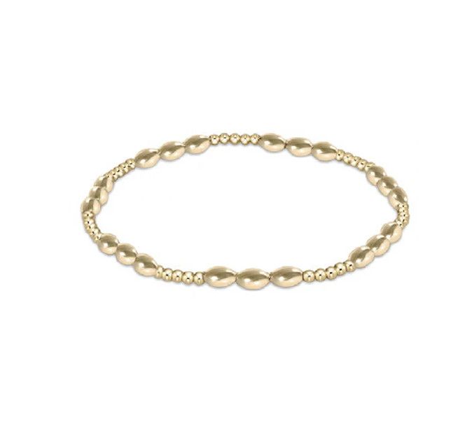 Harmony  Joy Pattern 2mm Bead Bracelet Gold