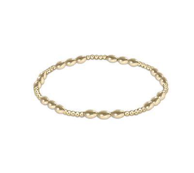 Harmony  Joy Pattern 2mm Bead Bracelet Gold