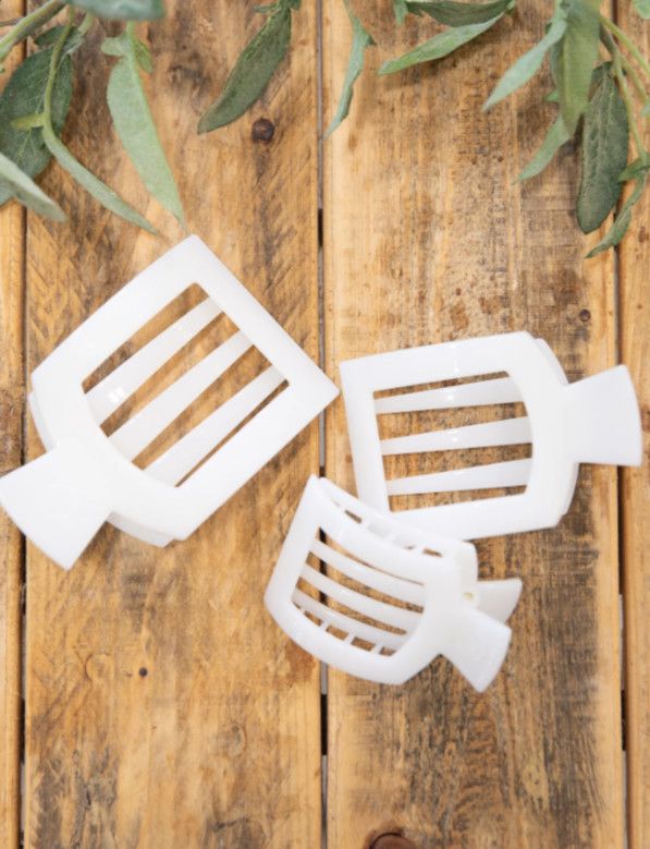 Teleties™ Flat Square Hair Clip | Coconut White