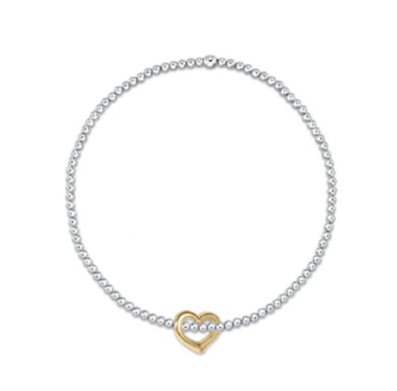 Enewton EXTENDS Classic Sterling Mixed Metal 2.5mm Bead Bracelet Love Gold Charm