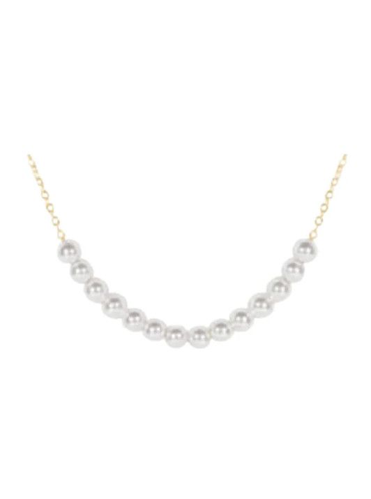 Classic Beaded Bliss 4mm Pearl 16&quot; Gold Necklace