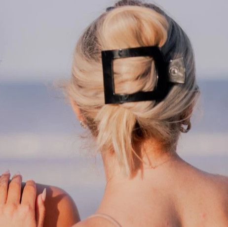 Teleties™ Flat Square Hair Clip | Jet Black