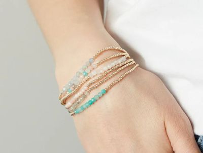 Gold Bliss 2mm Bead Gemstone Bracelet