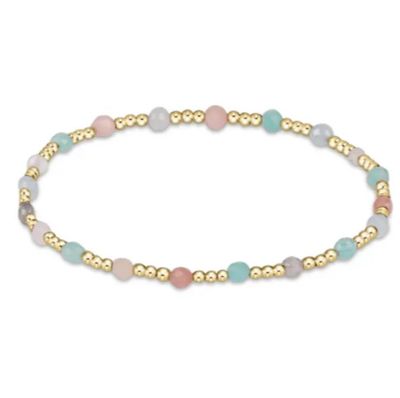 Gemstone Gold Sincerity Pattern 3mm Bead Bracelet