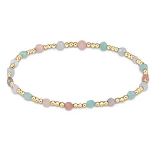 Gemstone Gold Sincerity Pattern 3mm Bead Bracelet