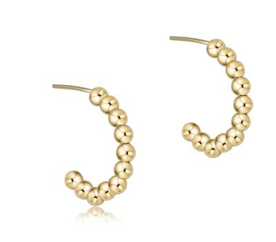 Beaded Classic 1&quot; Post Hoop Gold