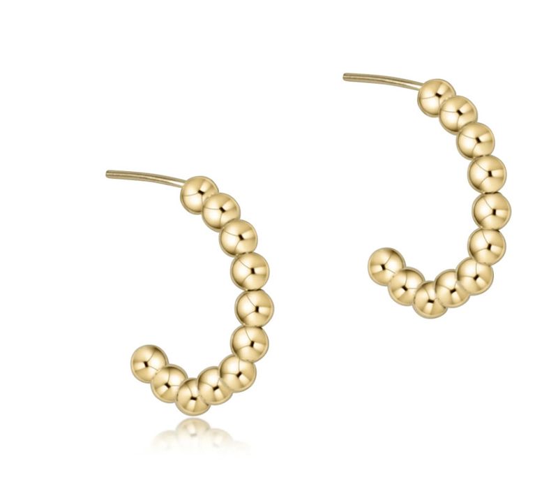 Beaded Classic 1&quot; Post Hoop Gold