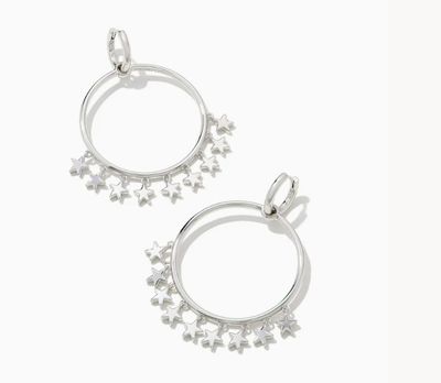 The Sloane Star Open Frame Earrings, Color: Silver