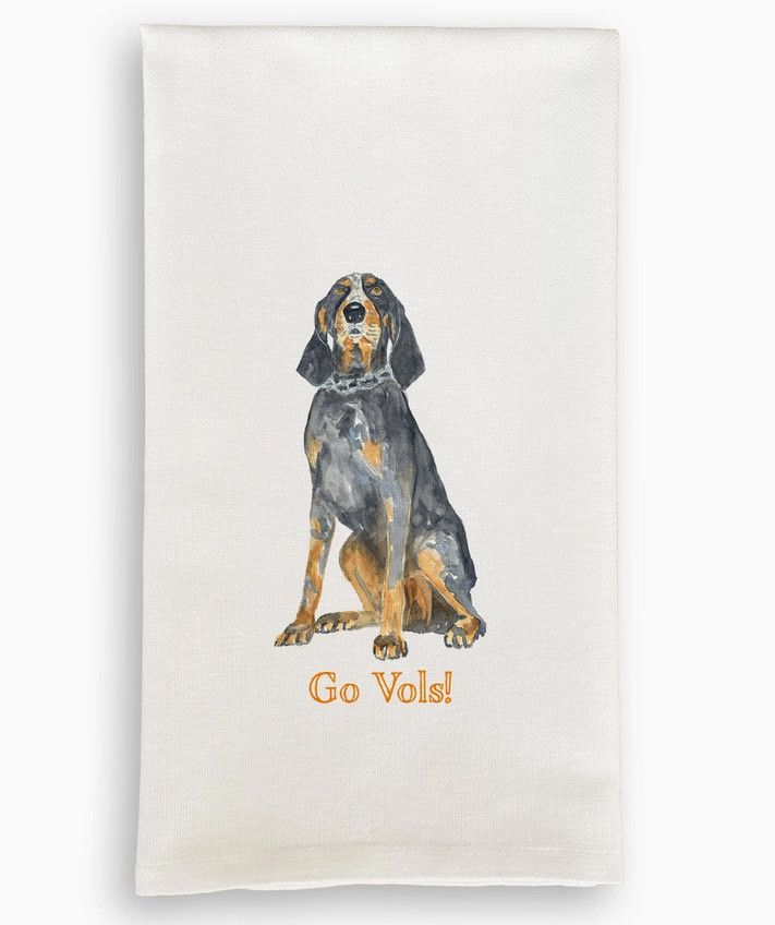 Tennessee Coonhound  Go Vols Tea Towel