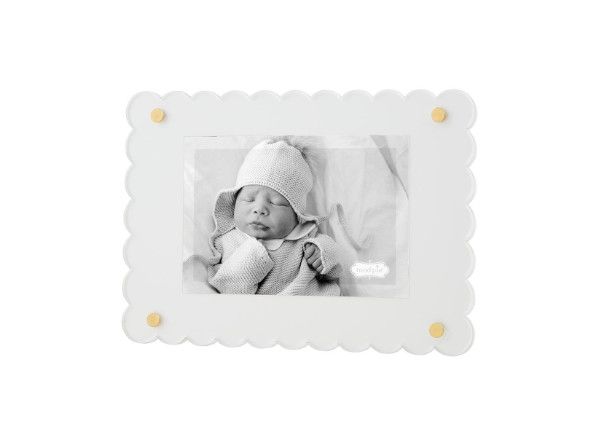 Scalloped Acrylic Frame White