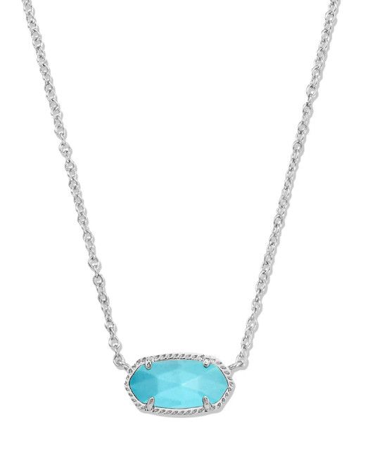 The Elisa Silver Pendant Necklace in Turquoise