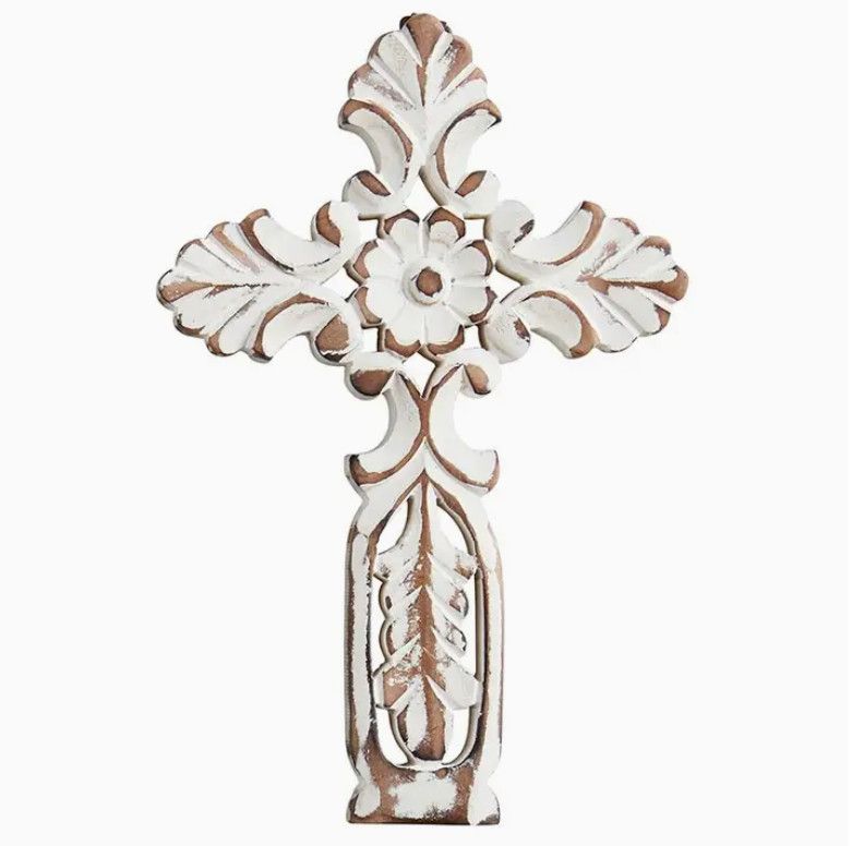 Flower Carved Cross
