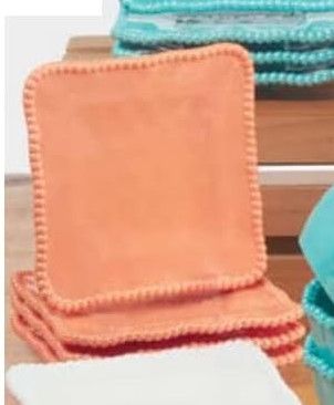 Perlette Coral Melamine Square Canape Plate Set 4