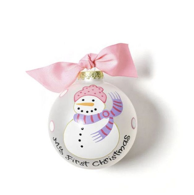 My First Christmas Snowman Pink Ornament