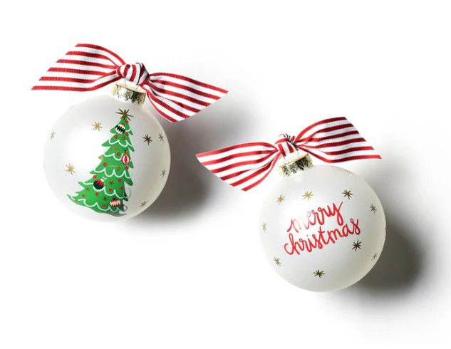 Vintage Trimmed Tree Glass Ornament