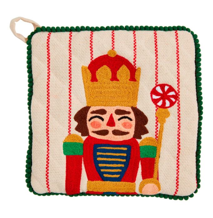 Nutcracker Embroidered Pot Holder