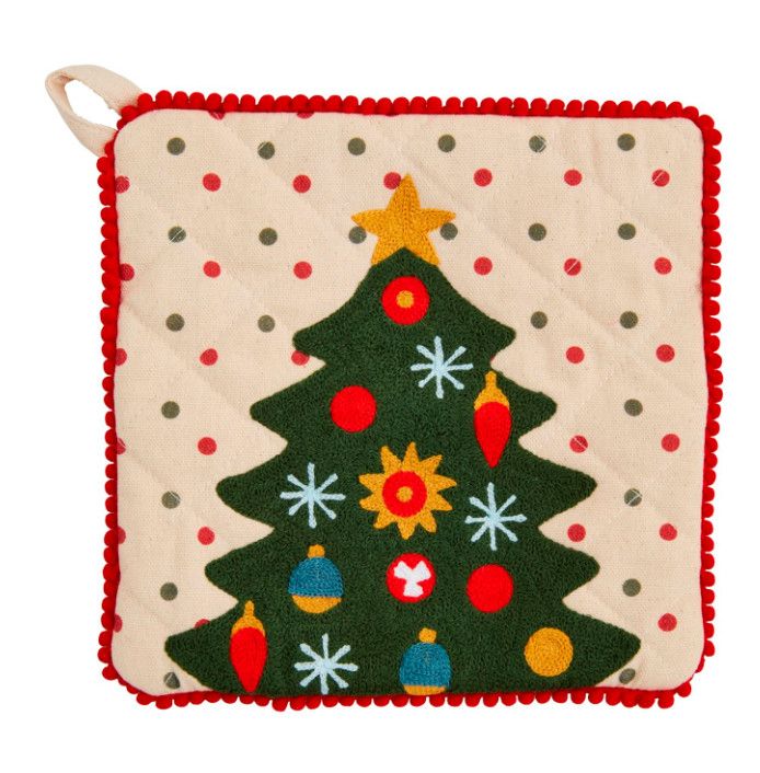 Tree Embroidered Pot Holder