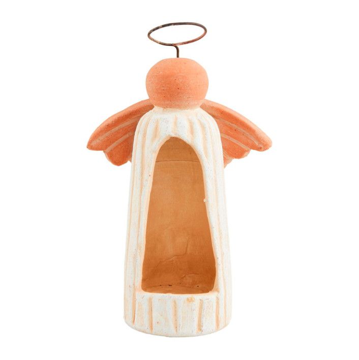 White Terracotta Angel Votive