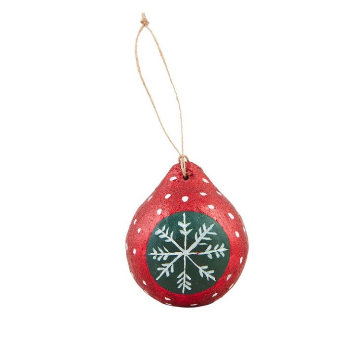 Red Glitter Snowflake Ornament