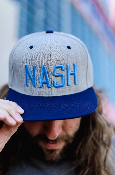 The NASH™ Classic Flat Bill Hat | Heather + Navy + Blue