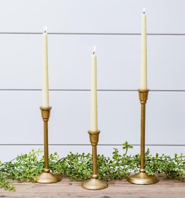 Antique Gold Iron Candlestick
