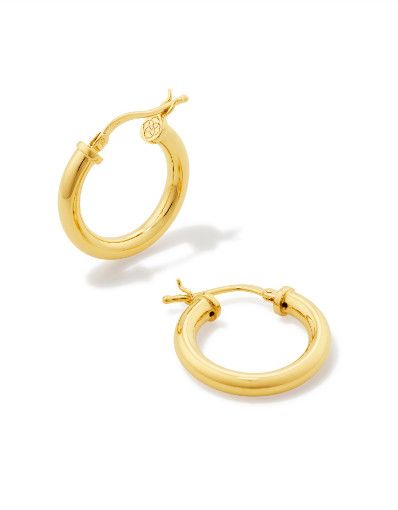 Tube Small Hoop Earring 18K Gold Vermeil