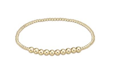 Classic Gold Beaded Bliss Bead Bracelet Gold, Size: 2mm/4mm