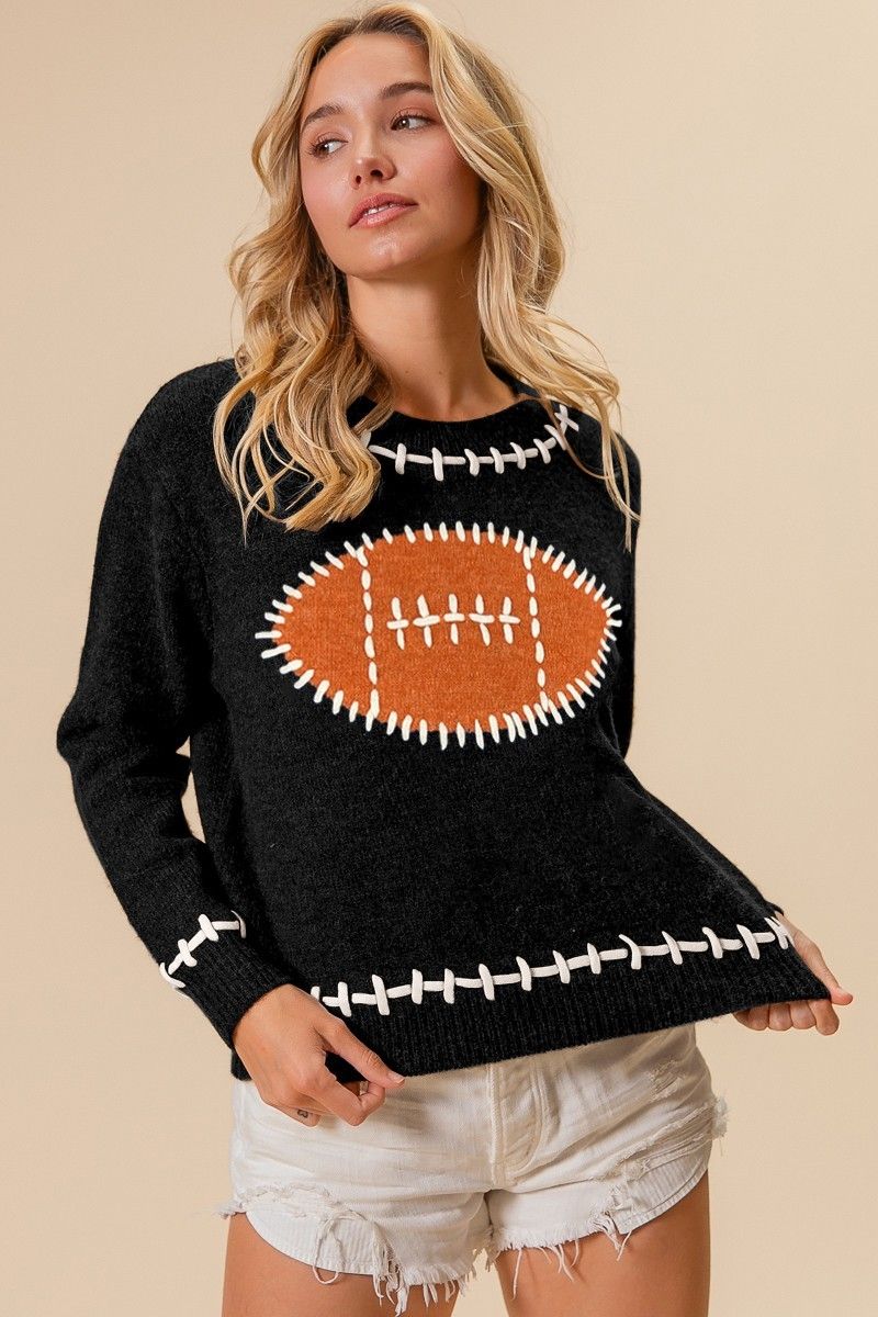 The Go Team Outlined Stitched Sweater, Size: S