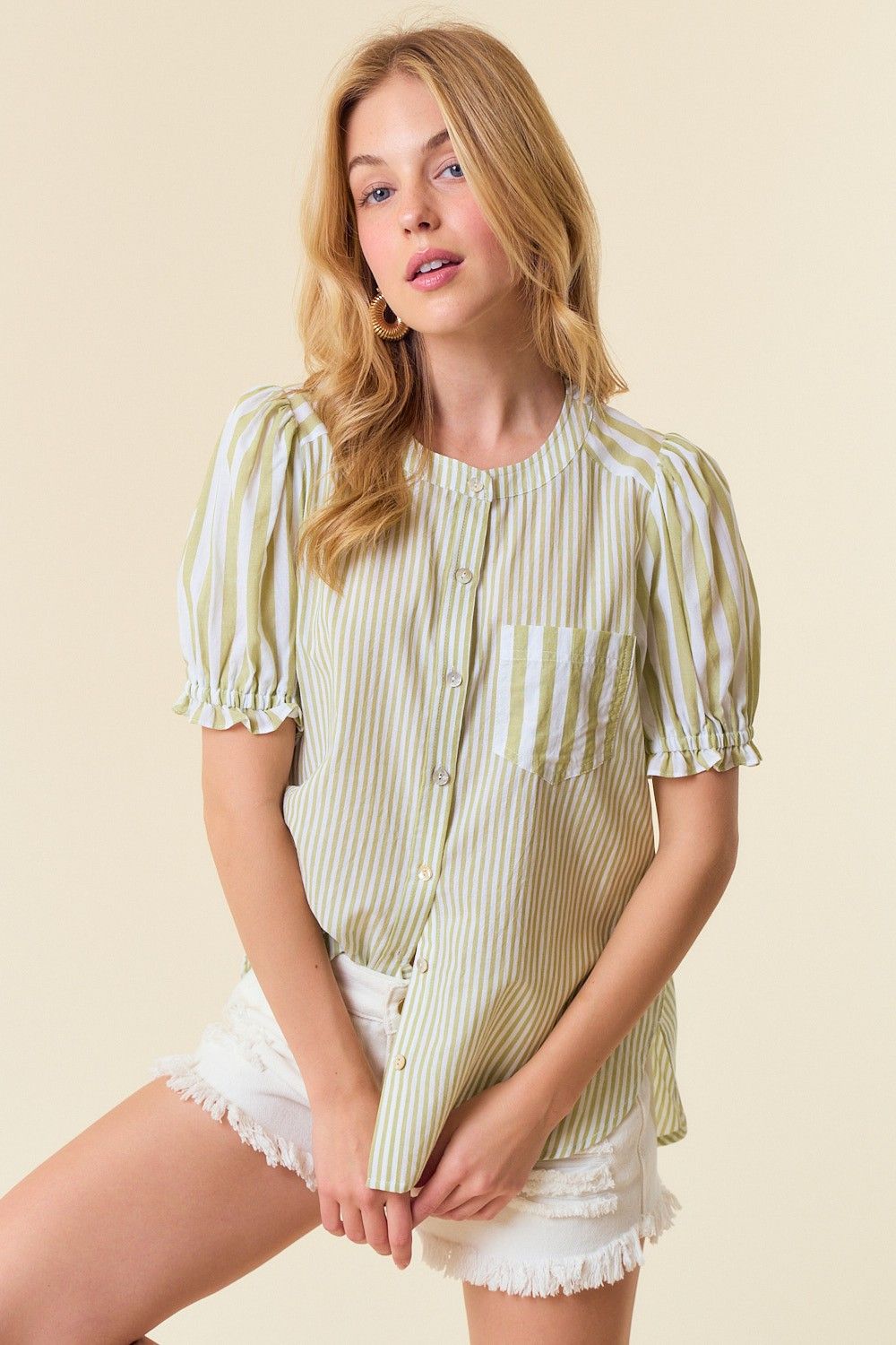 The Kit Button Down Top, Size: S