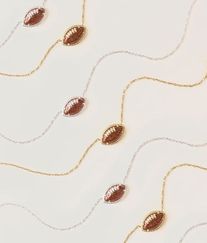 The Football Necklace in Orange Goldstone