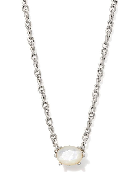 The Cailin Pendant Necklace Ivory Mother of Pearl Silver