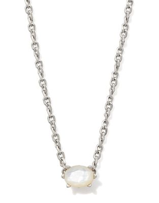 The Cailin Pendant Necklace Ivory Mother of Pearl Silver