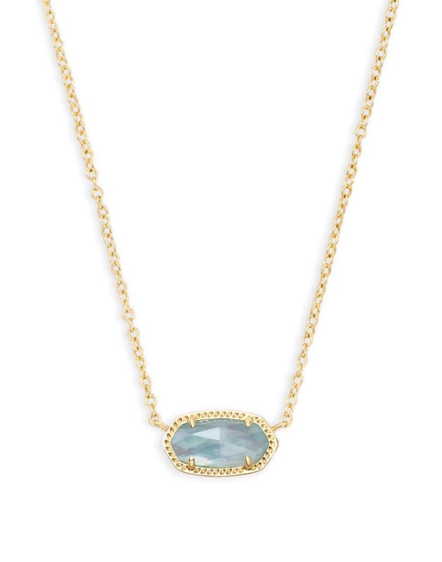 The Elisa Pendant Necklace in Light Blue Illusion