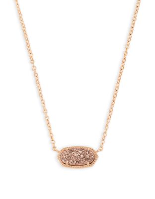 The Elisa Pendant Necklace in Rose Gold Drusy
