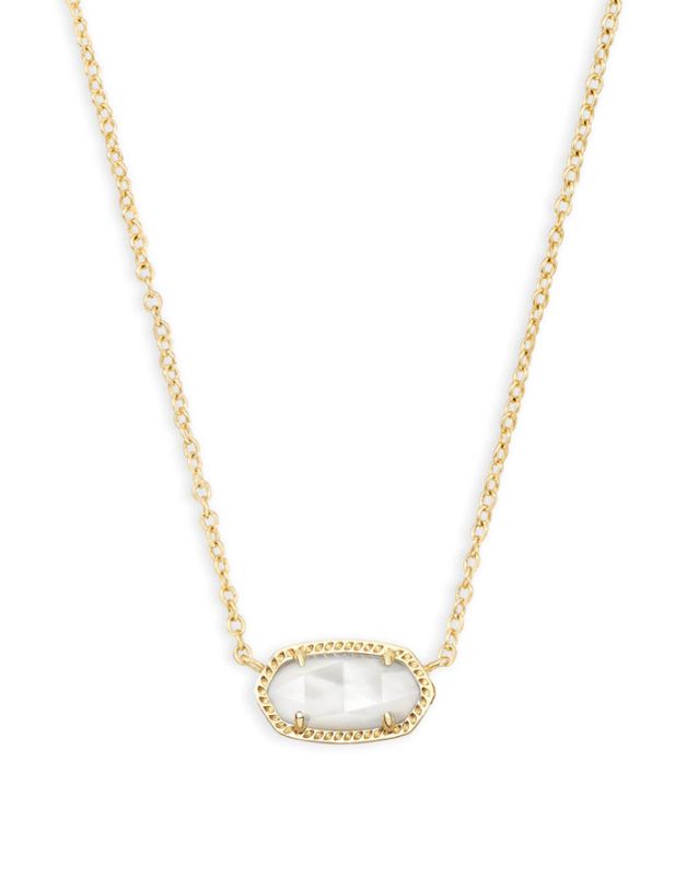 The Elisa Pendant Necklace In Ivory Mother Of Pearl