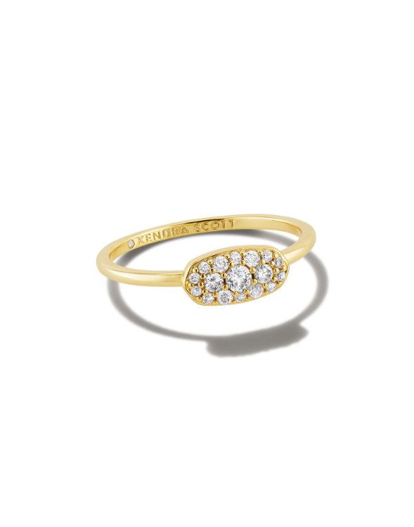 The Grayson Crystal Band Ring Gold, Size: 5