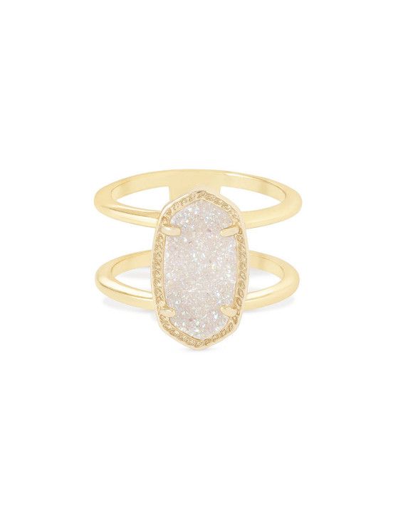 The Elyse Ring Gold Iridescent Drusy