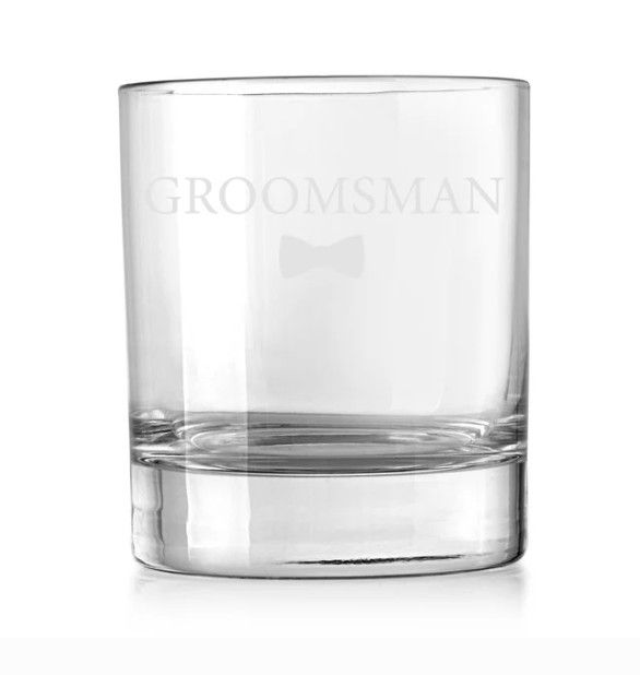 Groomsman Bow Tie Rocks Glass