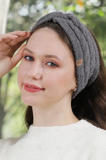 Soft Knotted Headband, Color: Gray