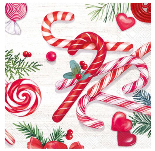 Candy Cane Cocktail Napkins