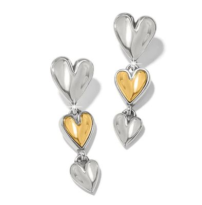 Cascade Heart Trio Post Drop Earrings